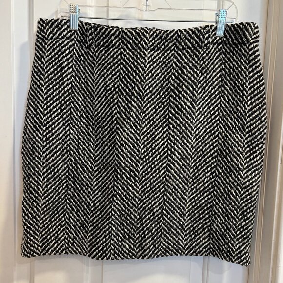 Piazza Sempione Black White Wool Blend Skirt Suit Set IT 50 / US 14 - Picture 2 of 16